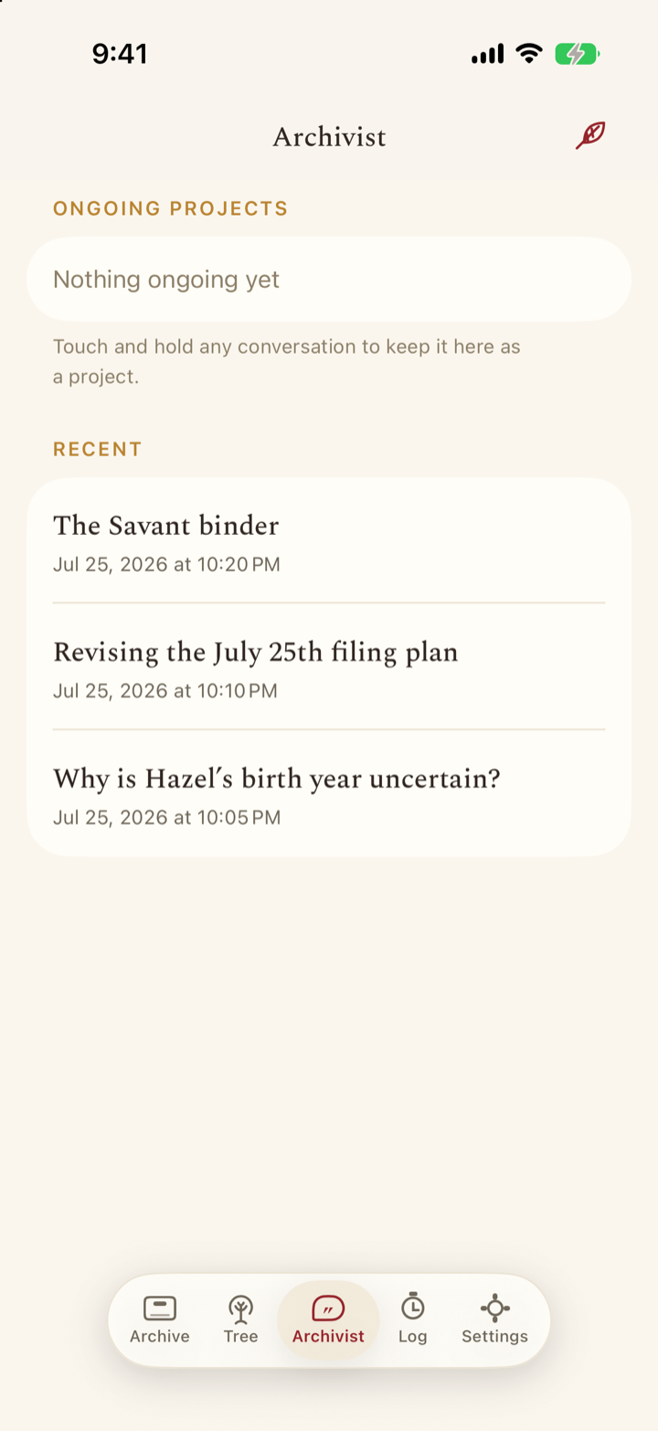 The Archivist tab: recent conversations about the archive